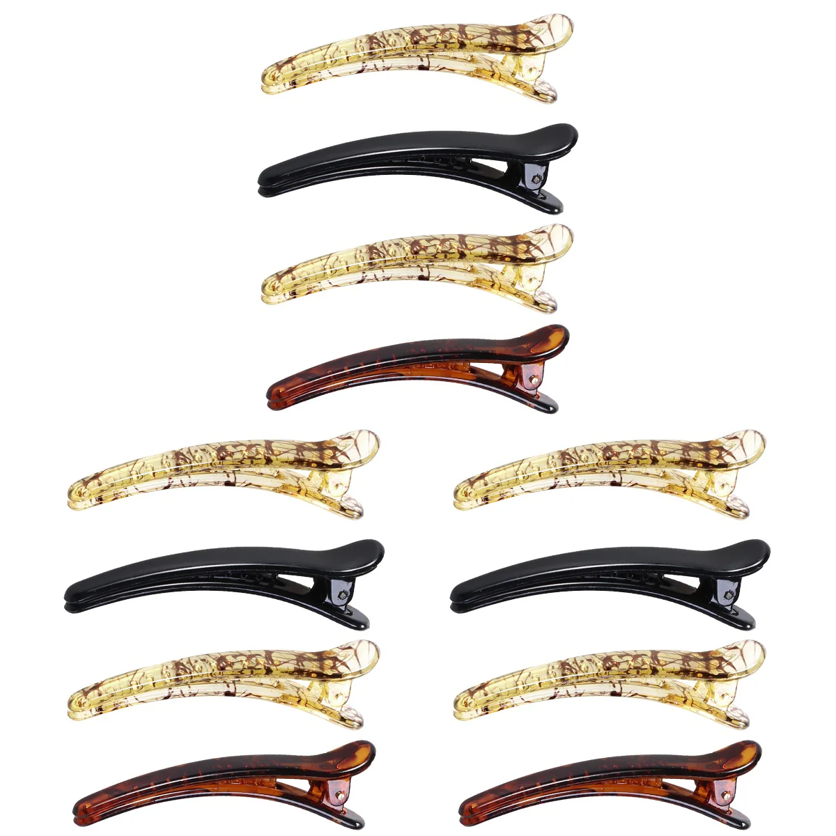 12 pcs Plastic Frosted Glossy Duckbill Hair Clips Crocodile Teeth Knots Barrette for Women Girls Hairdresser (Mixed Color) 
12 pcs Plastic Frosted Glossy Duckbill Hair Clips Crocodile Teeth Knots Barrette for Women Girls Hairdresser (Mixed Color)
