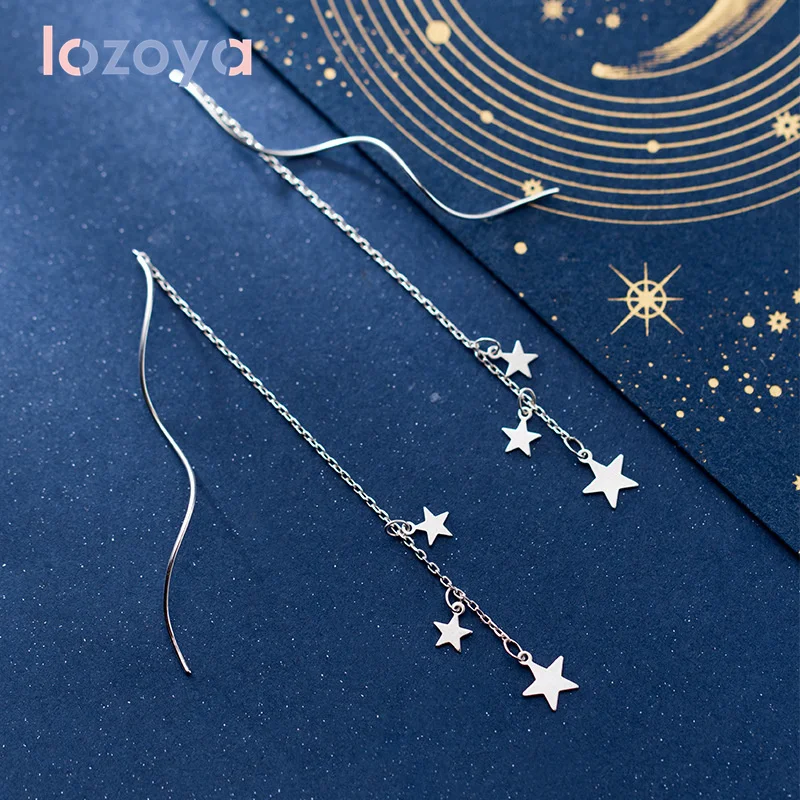 Lozoya Star Tassel Pendant 925 Sterling Silver Personality Creative Starry Design Wave Long CZ Earrings Exquisite Zircon Jewelry
Lozoya Star Tassel Pendant 925 Sterling Silver Personality Creative Starry Design Wave Long CZ Earrings Exquisite Zircon Jewelry