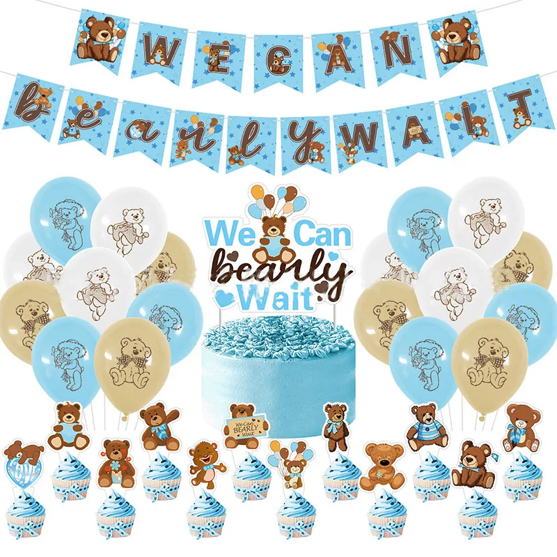 Blue Teddy Theme Birthday Banner We can Bearly Wait Bear Baby Garlands Babyshower Girl Boy Baby Shower Decor Banner
Blue Teddy Theme Birthday Banner We can Bearly Wait Bear Baby Garlands Babyshower Girl Boy Baby Shower Decor Banner