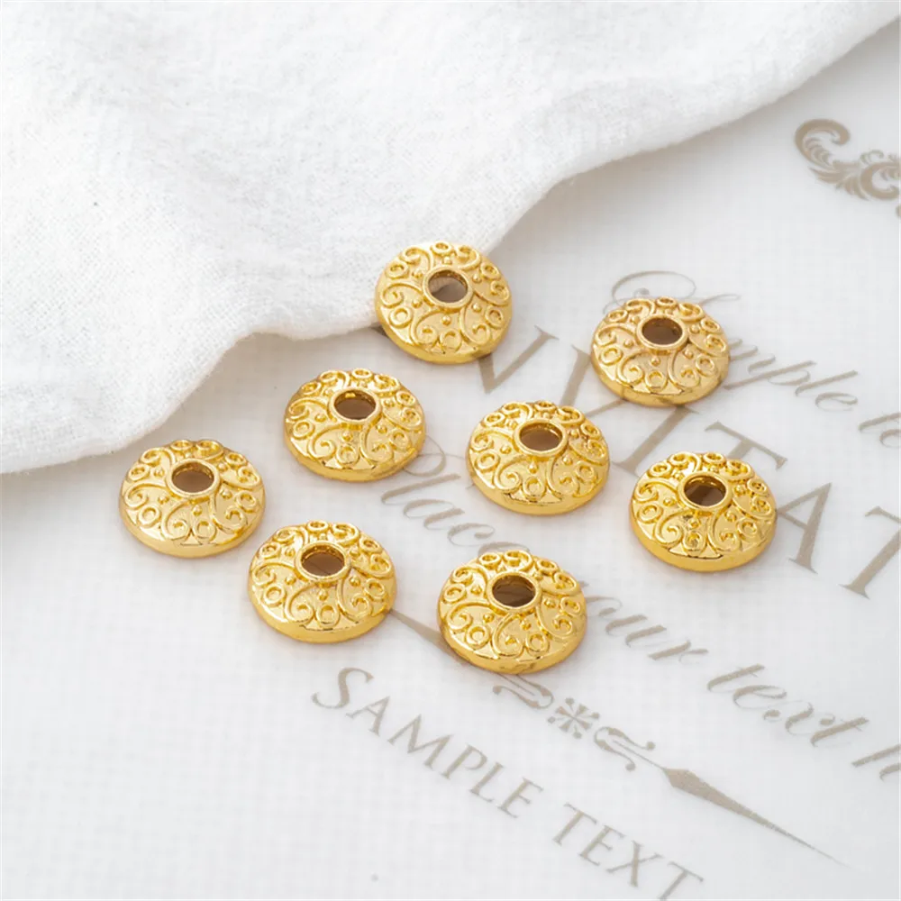 18K copper clad gold pattern 11mm concave flat piece pot cover spacer bracelet necklace DIY jewelry earrings accessories
18K copper clad gold pattern 11mm concave flat piece pot cover spacer bracelet necklace DIY jewelry earrings accessories