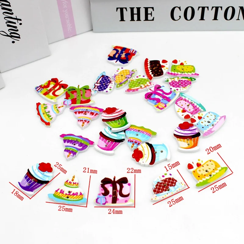 50pcs/lot Mixed cake Buttons Cartoon Wooden buttons For Scrapbooking Decorations And DIY craft accessorie
50pcs/lot Mixed cake Buttons Cartoon Wooden buttons For Scrapbooking Decorations And DIY craft accessorie
