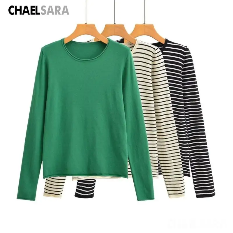 2024 Woman Fashion Stripe O Neck Knit Pullover Sweater Female Casual Long Sleeve Bottoming Tops Ladies
2024 Woman Fashion Stripe O Neck Knit Pullover Sweater Female Casual Long Sleeve Bottoming Tops Ladies