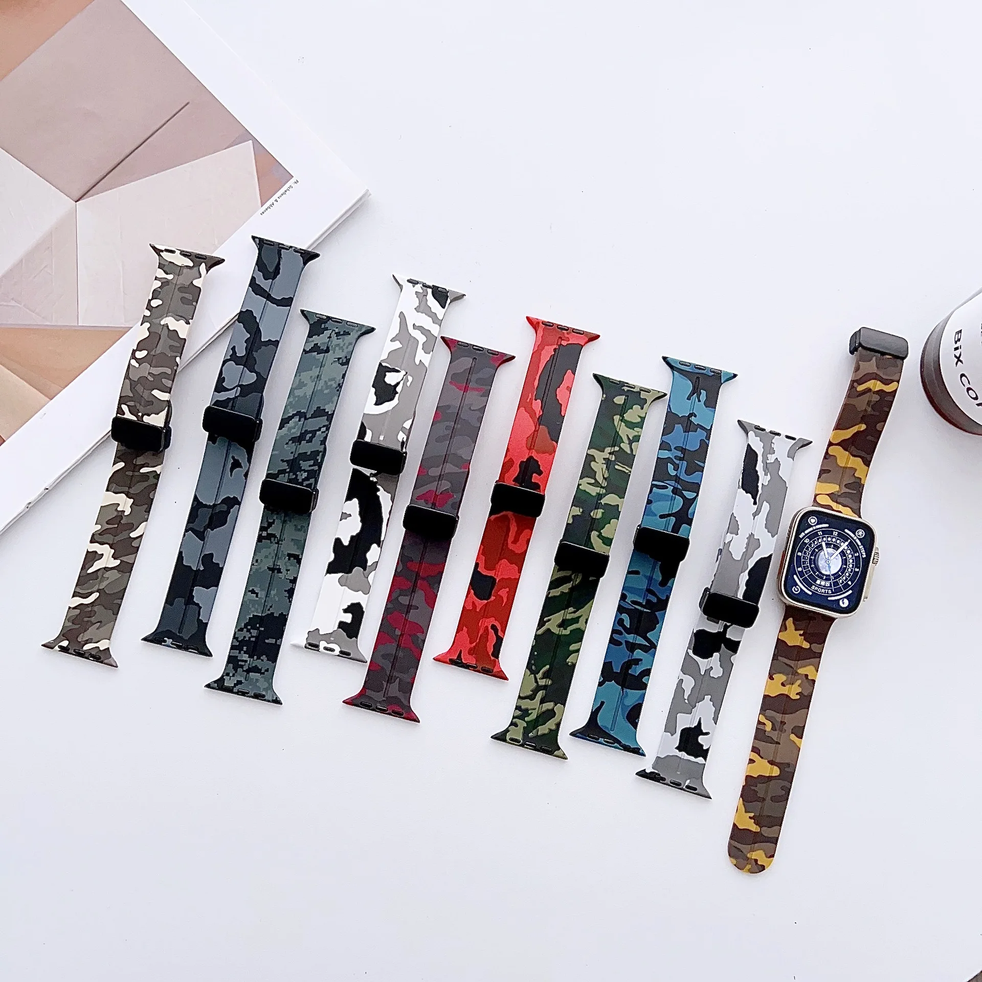 For Apple Watch Band 8 7 6 SE Silicone Strap 44mm 38mm 45mm 40mm 49mm Camouflage pattern Wristband Silicone Bracelet iWatch 4 5
For Apple Watch Band 8 7 6 SE Silicone Strap 44mm 38mm 45mm 40mm 49mm Camouflage pattern Wristband Silicone Bracelet iWatch 4 5
