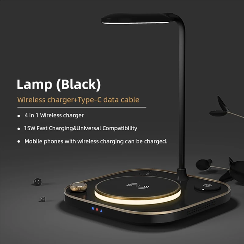 15w Fast 3 In 1 Wireless Charging for IPhone Phone Watch Earphone Modern Led Office Desk Lamp Wireless Charger Lamp
15w Fast 3 In 1 Wireless Charging for IPhone Phone Watch Earphone Modern Led Office Desk Lamp Wireless Charger Lamp
