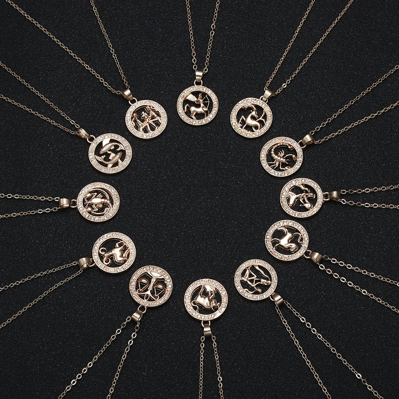 Vintage 12 Constellations Zodiac Pendant Necklaces for Women/Men Fashion Gold Color Collar Chain Necklace on the Neck Jewelry
Vintage 12 Constellations Zodiac Pendant Necklaces for Women/Men Fashion Gold Color Collar Chain Necklace on the Neck Jewelry