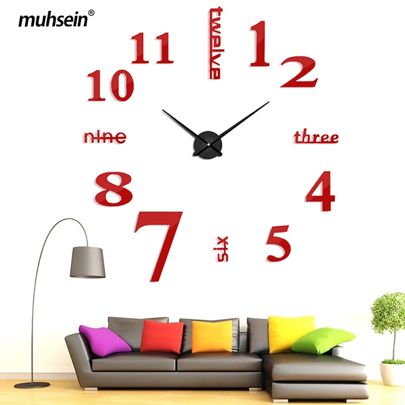 Muhsein DIY Home Decor Wall Clock Acrylic Mirror Wall Sticker Clock Peculiar Digital Mute Movement Wall Watches For Ling Room
Muhsein DIY Home Decor Wall Clock Acrylic Mirror Wall Sticker Clock Peculiar Digital Mute Movement Wall Watches For Ling Room