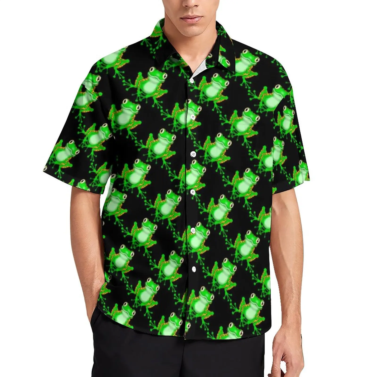 Funny Frog Pattern Hawaiian Shirt Cute Animals Casual Shirts Mens Stylish Blouses Summer Short-Sleeved
Funny Frog Pattern Hawaiian Shirt Cute Animals Casual Shirts Mens Stylish Blouses Summer Short-Sleeved