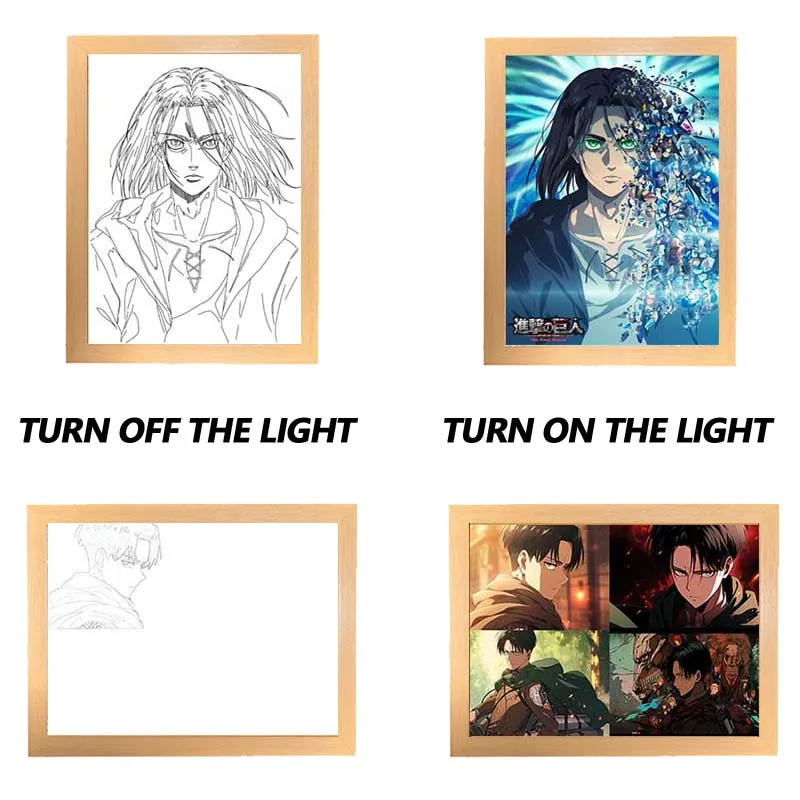 Attack on Titan INS LED Decorative Light Painting Bedside Lamp Levi Eren Bedroom Decor Modern Simulate Drawing Night Light Gift
Attack on Titan INS LED Decorative Light Painting Bedside Lamp Levi Eren Bedroom Decor Modern Simulate Drawing Night Light Gift