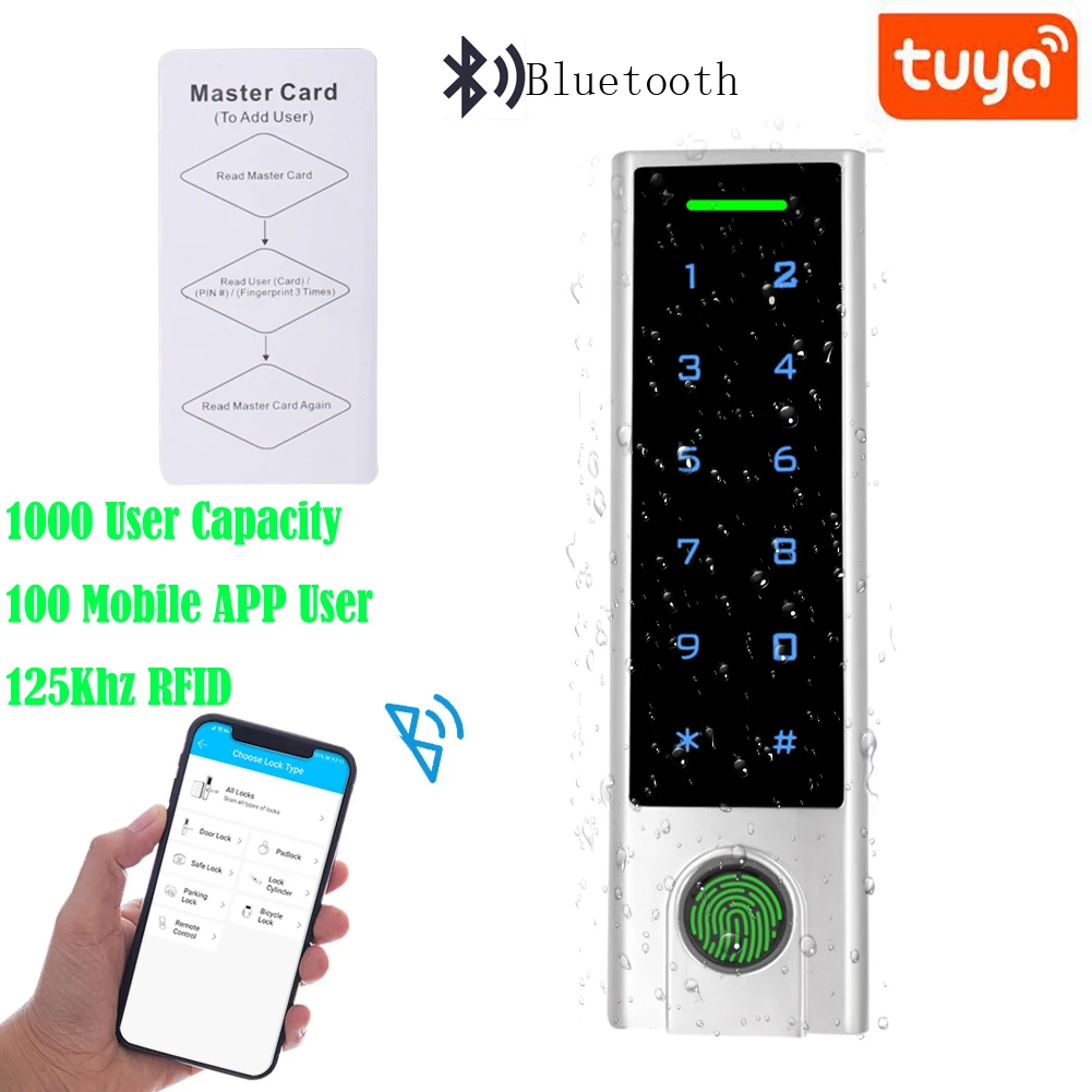 1000 пользовательский Bluetooth V4.0 125 кГц контроль доступа ler датчик отпечатков пальцев