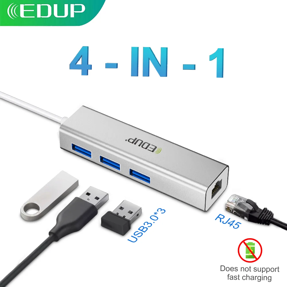 USB-разветвитель EDUP с 3 портами USB 3,0 и USB Type-C
USB-разветвитель EDUP с 3 портами USB 3,0 и USB Type-C