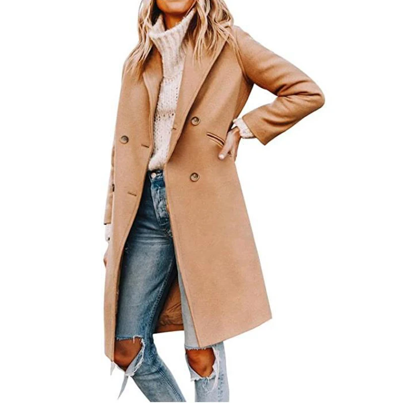 Autumn Winter New 2022 Long Woolen Coats Women Double Breasted Pockets Ladies Overcoats Turn-down Collar Outwear coat A041
Autumn Winter New 2022 Long Woolen Coats Women Double Breasted Pockets Ladies Overcoats Turn-down Collar Outwear coat A041