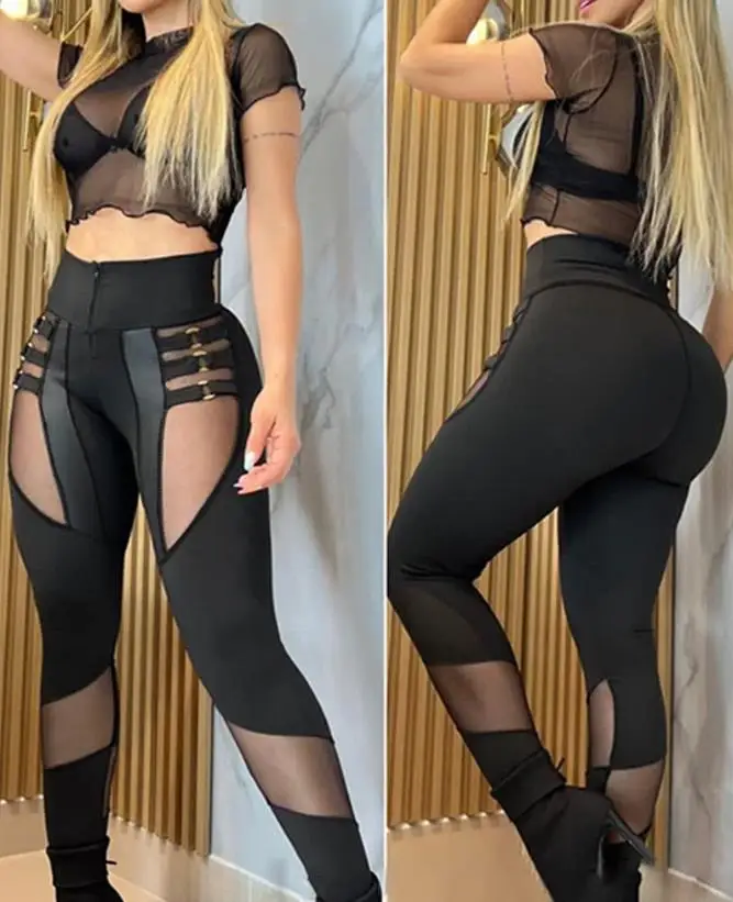 Woman Sexy O-Ring Decor Sheer Mesh Patch Y2K Pants Casual Women's Fashion Daily Long Trousers Streetwear 2023 Autumn Clothing
Woman Sexy O-Ring Decor Sheer Mesh Patch Y2K Pants Casual Women's Fashion Daily Long Trousers Streetwear 2023 Autumn Clothing