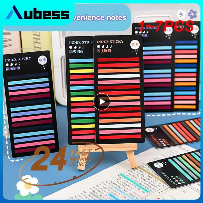 

1~7PCS Sheets Transparent Rainbow Index Memo Pad It Sticky Notepads Paper Sticker Notes Bookmark School Supplies Kawaii