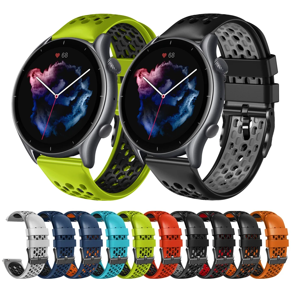 

22mm Silicone Breathable Sport Strap For Huami Amazfit GTR3 Band For GTR 47mm GTR2 Stratos 3 Bracelet Watchband bands