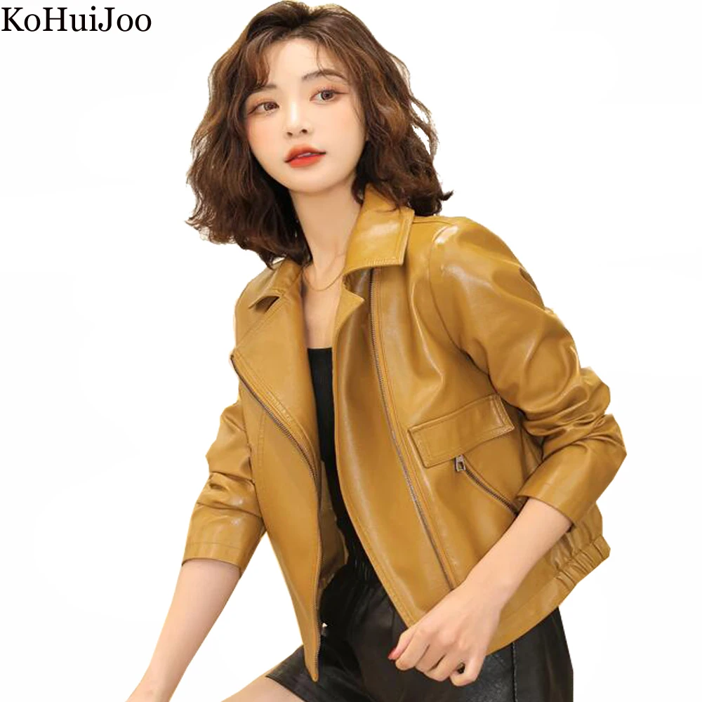 KoHuiJoo Leather jacket Women Designer 2022 Spring Autumn Korean Women Formal Short Coat Slim Long Sleeve PU Zipper jackets
KoHuiJoo Leather jacket Women Designer 2022 Spring Autumn Korean Women Formal Short Coat Slim Long Sleeve PU Zipper jackets
