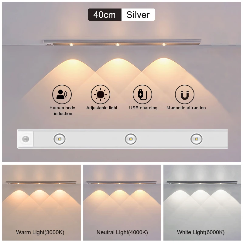 COXO Беспроводной светодиодный светильник движения для шкафа
COXO Беспроводной светодиодный светильник движения для шкафа