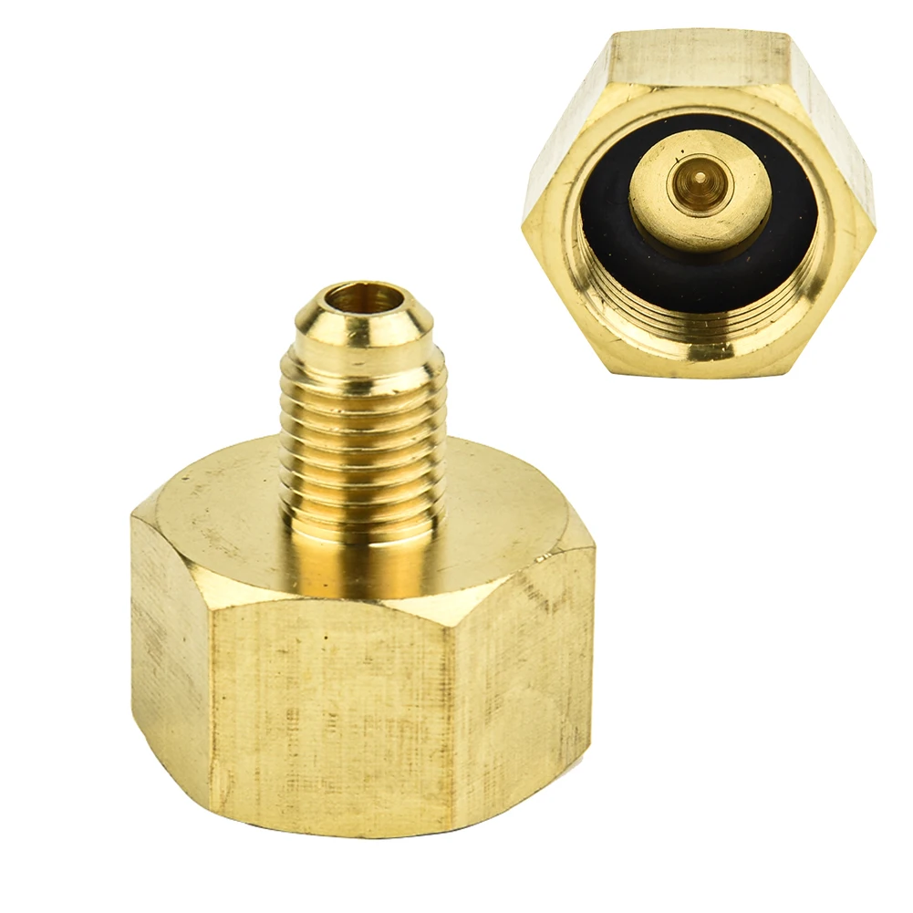 

Part Bottle Adapter Accessories 1/4SAE G3/4 Brass Gold Car Conditioner Adapter For R134A Bottle Adapter Useful