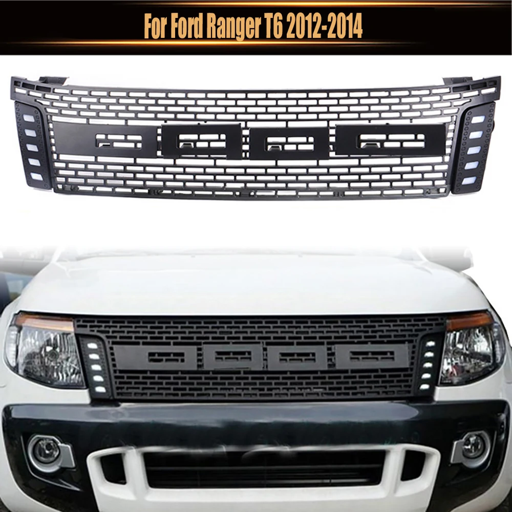 

Модифицированные решетки для автомобиля, подходят для Ford Wildtrak Ranger T6, решетка для гоночных автомобилей, передний бампер с детской системой DRL 2012-2014, пикап
