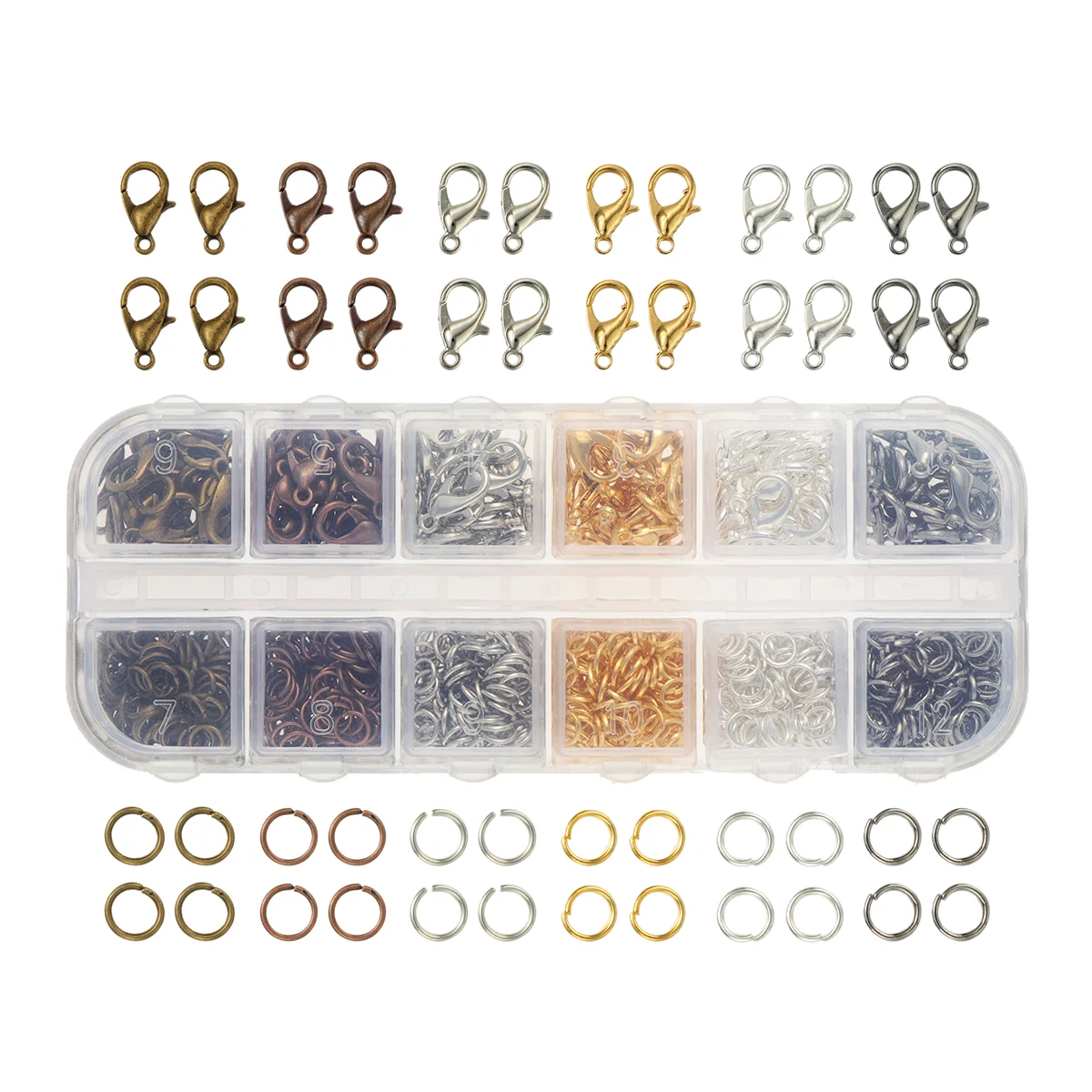 DIY Craft Plated Jewelry Lobster Clasp Claw Buckle and Open Keychain Rings (Six Assorted Colors)
DIY Craft Plated Jewelry Lobster Clasp Claw Buckle and Open Keychain Rings (Six Assorted Colors)