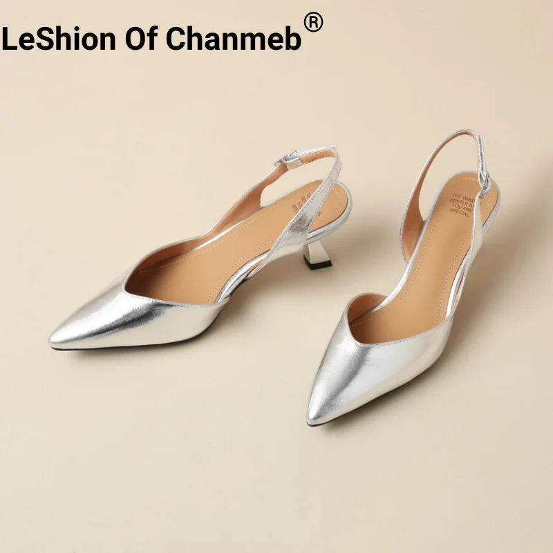 Leshion Of Chanmeb Women Genuine Leather Slingback Sandals Pointed Closed Toe Gold Silver Thin High Heel Shoe Summer Office Pump
Leshion Of Chanmeb Women Genuine Leather Slingback Sandals Pointed Closed Toe Gold Silver Thin High Heel Shoe Summer Office Pump