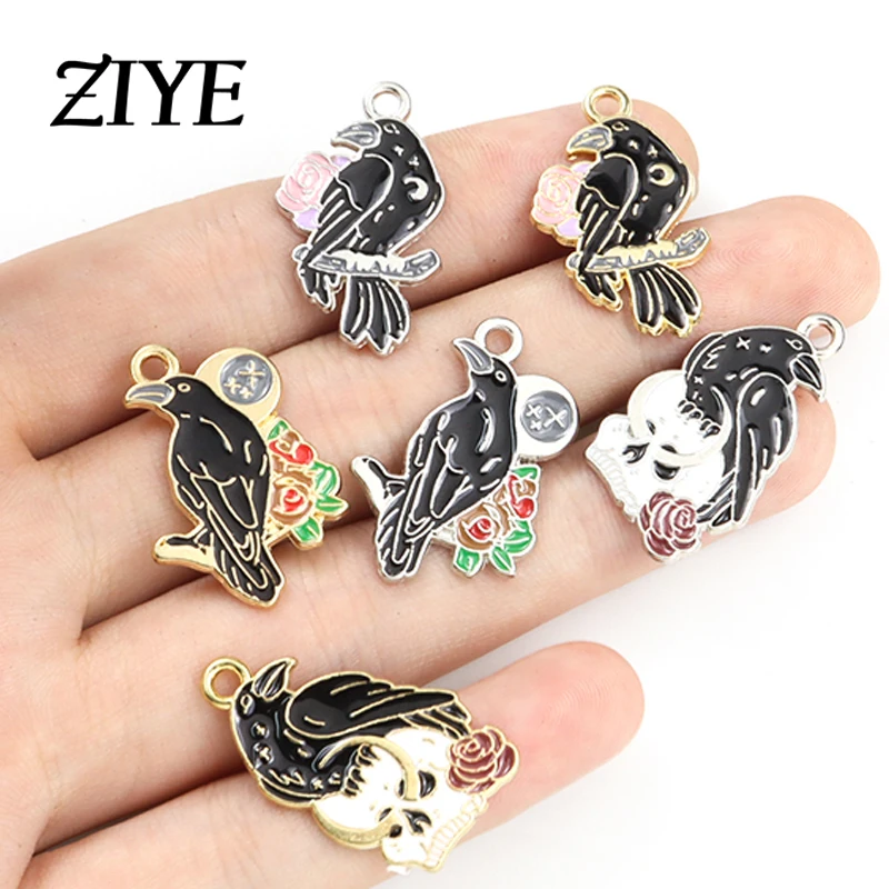 10pcs Enamel Black Skull Crows Charms Cartoon Gothic Flower Pendant for Making DIY Handmade Halloween Jewelry Accessories Crafts
10pcs Enamel Black Skull Crows Charms Cartoon Gothic Flower Pendant for Making DIY Handmade Halloween Jewelry Accessories Crafts