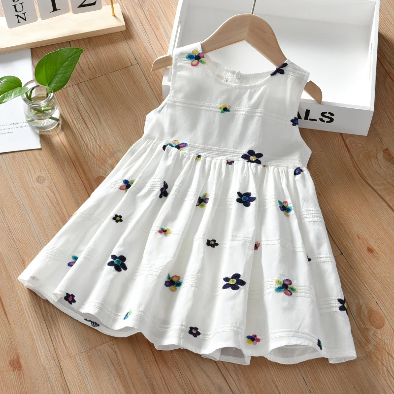Girls' Tank Top Dress Summer Girls' Round Neck Sleeveless White Embroidered Princess Dress Ropa De Niña Kids Clothes
Girls' Tank Top Dress Summer Girls' Round Neck Sleeveless White Embroidered Princess Dress Ropa De Niña Kids Clothes