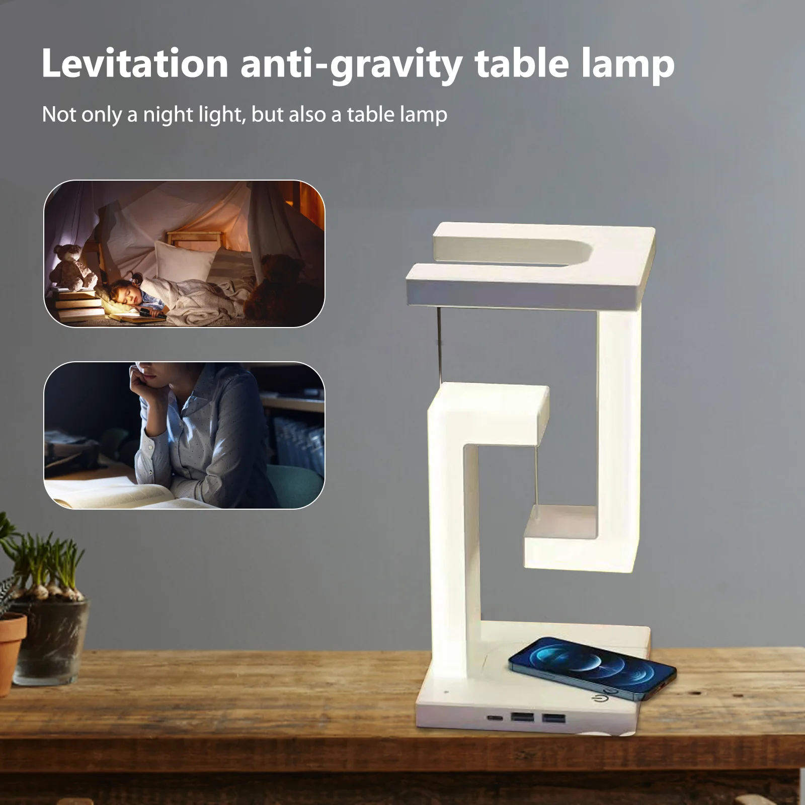 Suspended Anti-Gravity LED Night Light Smartphone Wireless Charging USB Decorative Lamp Lighting Ornaments Gifts for Living Room 
Suspended Anti-Gravity LED Night Light Smartphone Wireless Charging USB Decorative Lamp Lighting Ornaments Gifts for Living Room