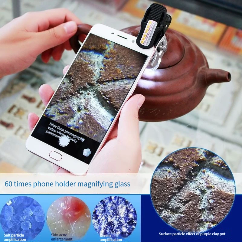 60x Mobile Phone Hd Portable Camera Miniature Microscope Antique Jewelry Jade Diamond Identification Magnifying Glass
60x Mobile Phone Hd Portable Camera Miniature Microscope Antique Jewelry Jade Diamond Identification Magnifying Glass
