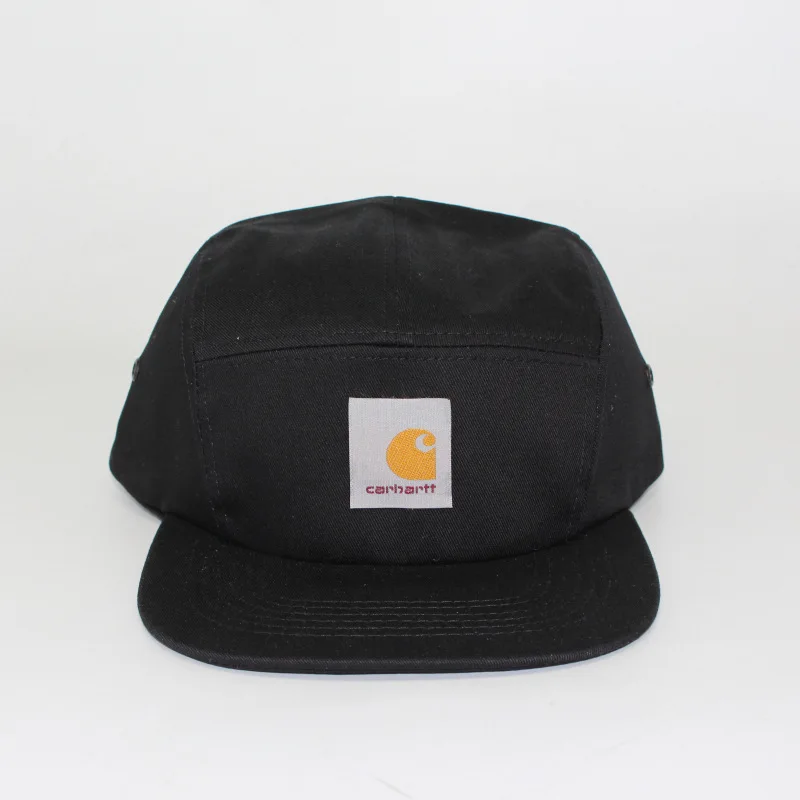 

2022 Black Cotton Flat-Brimmed Five-Piece Cap Men's And Women's All-Match Skateboard Hip-Hop Hat Short-Brimmed Sunshade Hat