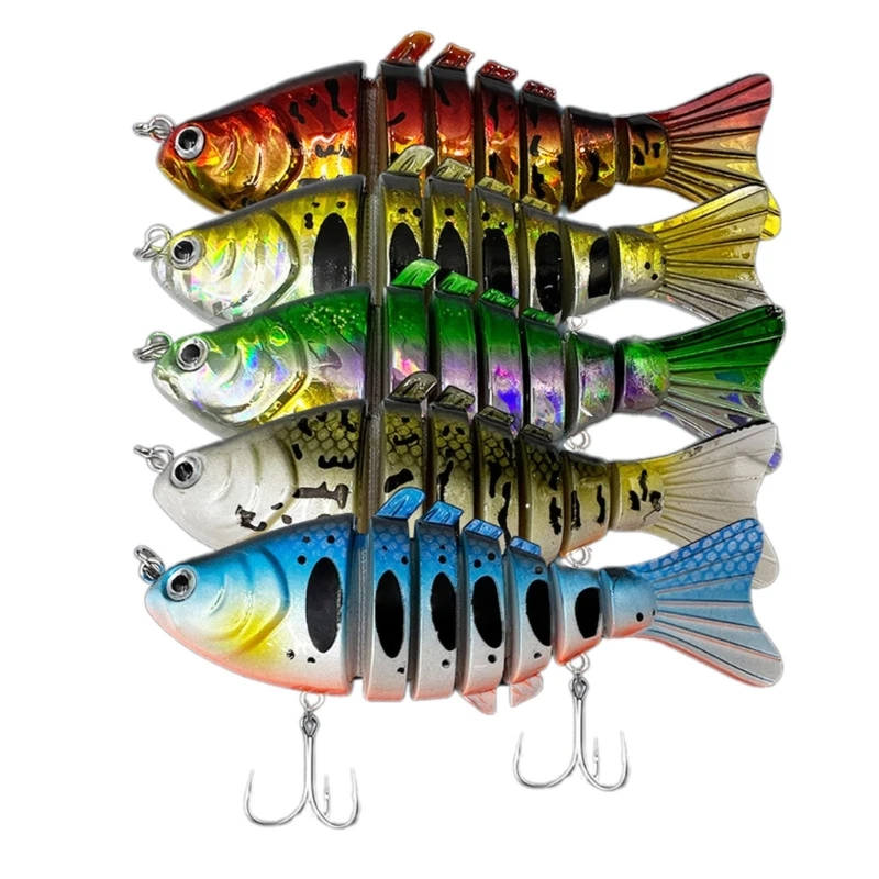 

5 шт., многосекционные искусственные рыболовные приманки, рыболовные крючки, шарнирные приманки, воблеры для рыбалки, 3D тонущие