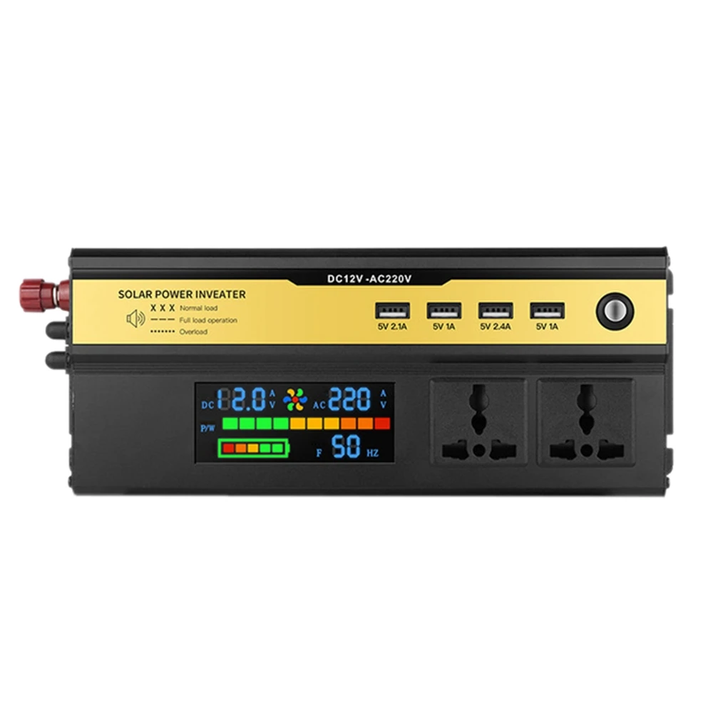 2200W Power Inverter Pure Sine Wave LCD Display DC 12V to AC 220V USB Car Transformer Convert Charging Converter
2200W Power Inverter Pure Sine Wave LCD Display DC 12V to AC 220V USB Car Transformer Convert Charging Converter