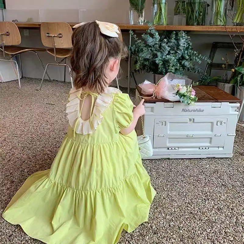 Sweet Style Princess Girls Dress Summer 2022 Loose Puff Sleeved Backless Loose Kids Children Clothes Top Quality
Sweet Style Princess Girls Dress Summer 2022 Loose Puff Sleeved Backless Loose Kids Children Clothes Top Quality