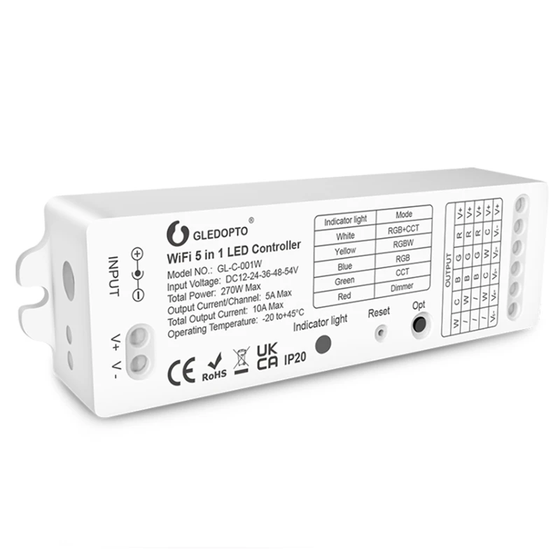Gledopto Wifi 5 In 1 LED Controller Strip Alexa Voice Control Work With Tuya Smart Life Dimmer Light Strip Controller 
Gledopto Wifi 5 In 1 LED Controller Strip Alexa Voice Control Work With Tuya Smart Life Dimmer Light Strip Controller