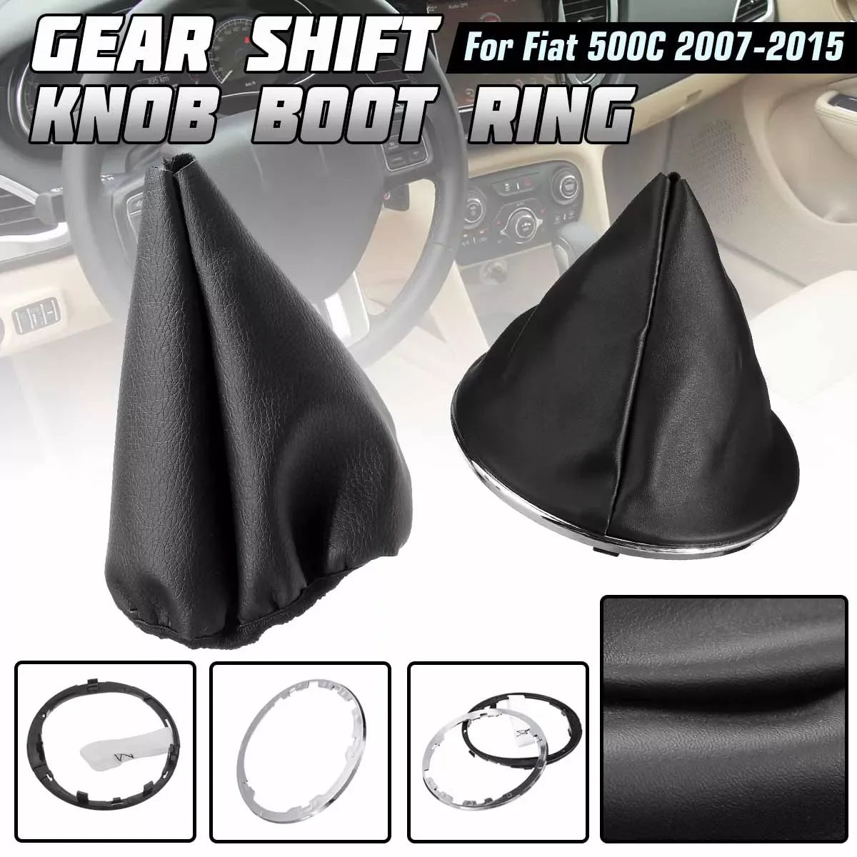 Speed Car MT Gear Shift Knob Lever Shifter Leather Gaiter Boot Cover Shift Collar 55344092 For Fiat 500/500C 2007-2015
Speed Car MT Gear Shift Knob Lever Shifter Leather Gaiter Boot Cover Shift Collar 55344092 For Fiat 500/500C 2007-2015