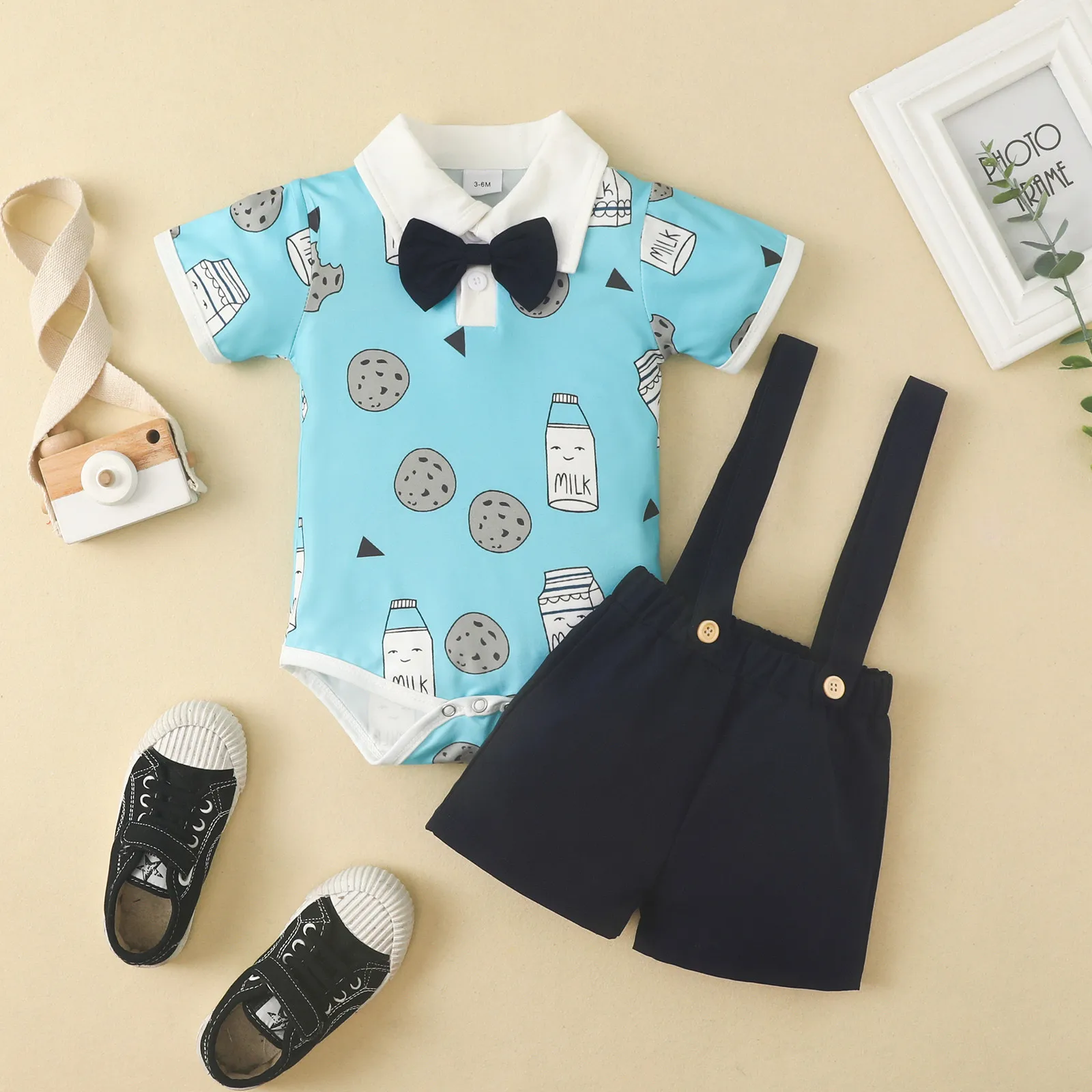 Kids Infant Boy Outfits Clothes Short Sleeve Cartoon Prints Bow Tie Romper Shorts Pants Set Suspenders Baby Boys Stuff
Kids Infant Boy Outfits Clothes Short Sleeve Cartoon Prints Bow Tie Romper Shorts Pants Set Suspenders Baby Boys Stuff