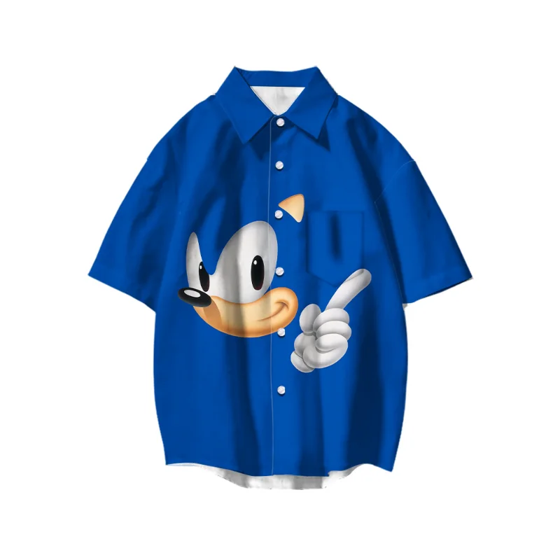 Cartoon Print Short-sleeved Sonic The Hedgehog Surrounding Summer Anime Lapel High-value Ins Fashion All-match Cardigan T-shirt
Cartoon Print Short-sleeved Sonic The Hedgehog Surrounding Summer Anime Lapel High-value Ins Fashion All-match Cardigan T-shirt