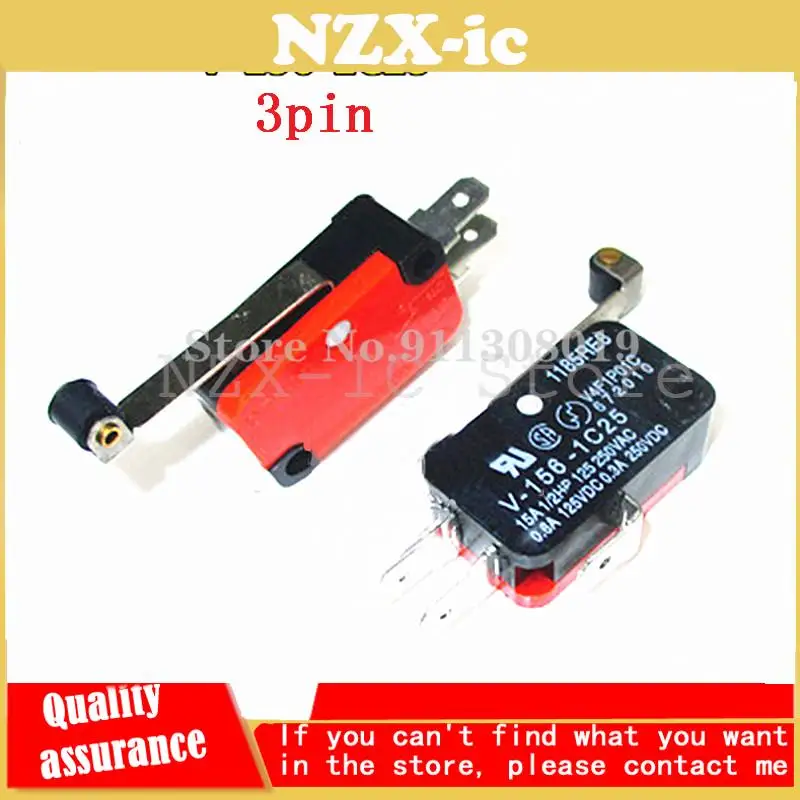 10PCS V-156-1C25 Micro/Stroke/Limit Switch One Open and One Close Long Handle with Roller 3 Foot Self-reset
10PCS V-156-1C25 Micro/Stroke/Limit Switch One Open and One Close Long Handle with Roller 3 Foot Self-reset