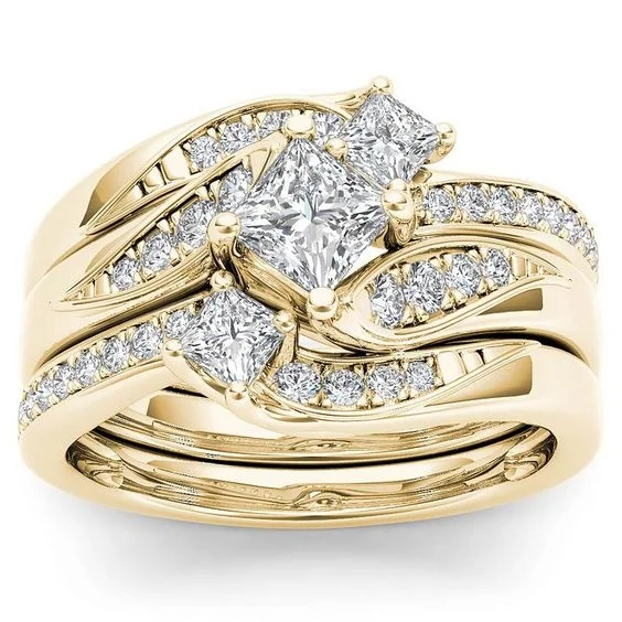 Princess 3Pcs/set Charm Crystal Topaz Rings for Women Valentine's Day Anniversary Gift Engagement Bridal Wedding Rings Jewelry
Princess 3Pcs/set Charm Crystal Topaz Rings for Women Valentine's Day Anniversary Gift Engagement Bridal Wedding Rings Jewelry