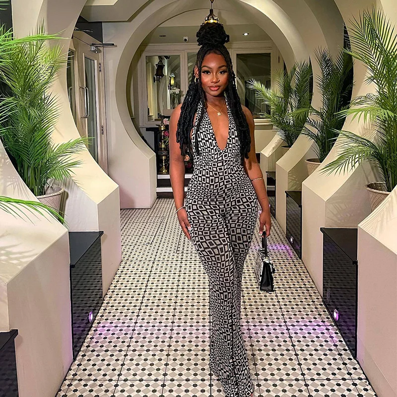 Sylph Halterneck V-neck Jumpsuits Printed Flared Pants Women Overalls Jumpsuit 2022 Sexy Slim Elegant Outfit Y2K Female Clothing
Sylph Halterneck V-neck Jumpsuits Printed Flared Pants Women Overalls Jumpsuit 2022 Sexy Slim Elegant Outfit Y2K Female Clothing