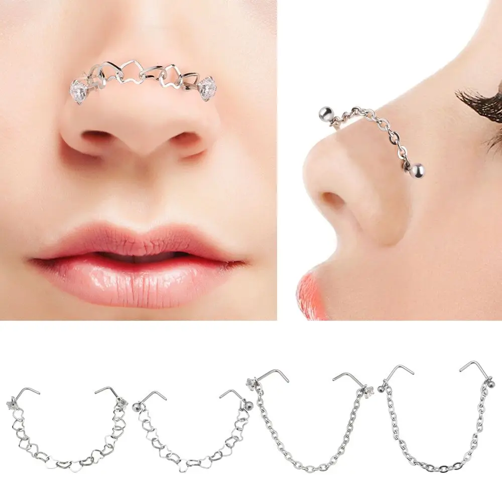 Body Jewelry Nostril Stainless Steel No Piercing Double Nose Ring Nose Chain Fake Nose Ring Nose Clip
Body Jewelry Nostril Stainless Steel No Piercing Double Nose Ring Nose Chain Fake Nose Ring Nose Clip