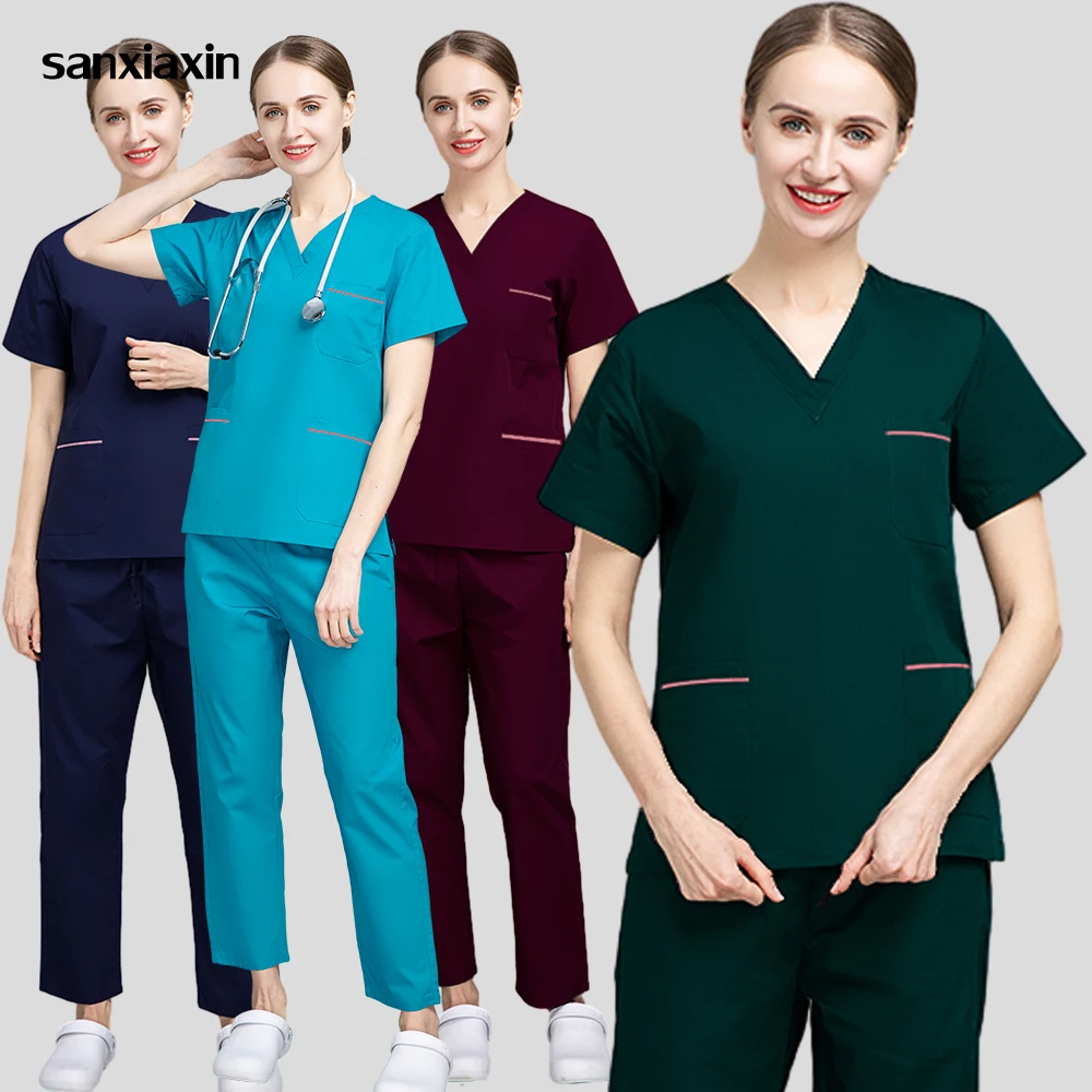 Nursing Uniform Medical Clothing For Women Pockets Scrubs Set Medical Nurse Uniform Pet Grooming Institution Workwear Tops+pants
Nursing Uniform Medical Clothing For Women Pockets Scrubs Set Medical Nurse Uniform Pet Grooming Institution Workwear Tops+pants