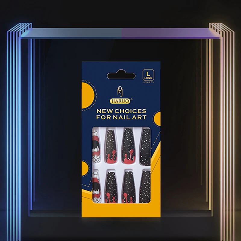 JIARUO 24PCS/BOX Long Press on Nails Coffin Fake Nail Y2k Vampire Halloween Red Blood Spider Web Nails Full Coverage Nail Patch
JIARUO 24PCS/BOX Long Press on Nails Coffin Fake Nail Y2k Vampire Halloween Red Blood Spider Web Nails Full Coverage Nail Patch