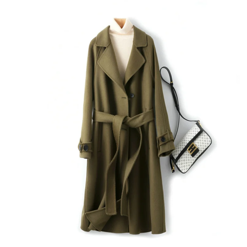 Handmade 9.5% cashmere 90.5% wool long double-sided cashmere coat women's 2022 new autumn winter loose woolen coat femme K1197
Handmade 9.5% cashmere 90.5% wool long double-sided cashmere coat women's 2022 new autumn winter loose woolen coat femme K1197