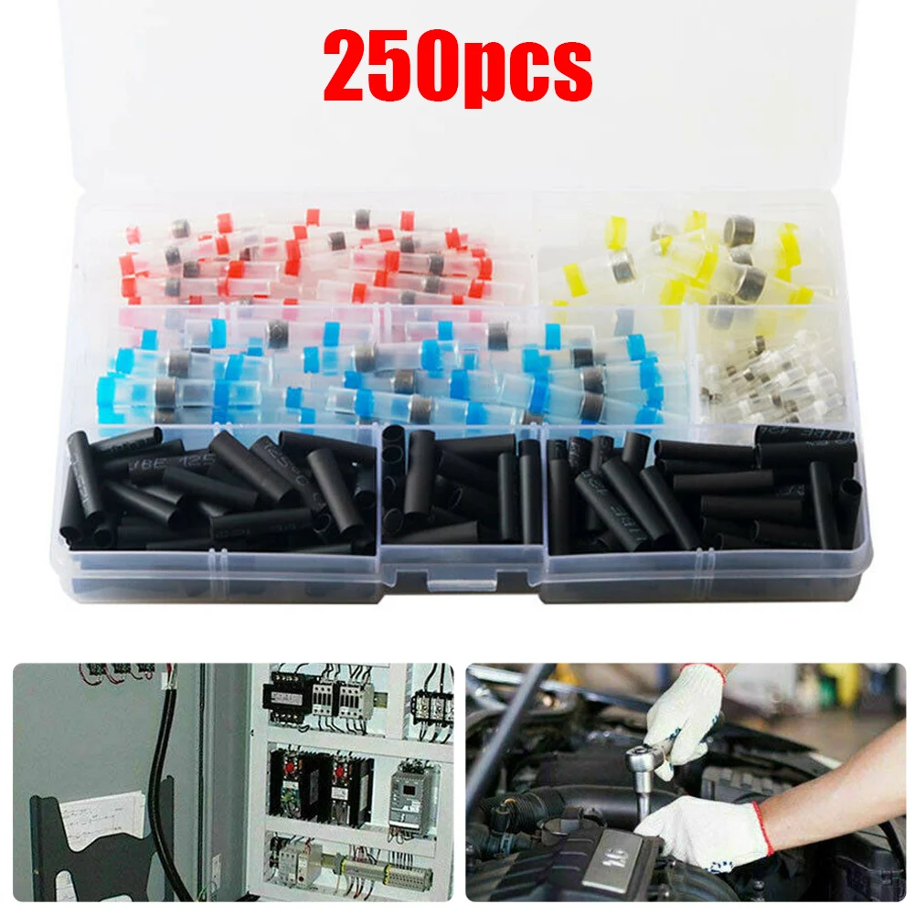 250pcs Waterproof Solder Seal Sleeve Heat Shrink Butt Wire Connectors Terminals For Electronic Rail Marine Automotive
250pcs Waterproof Solder Seal Sleeve Heat Shrink Butt Wire Connectors Terminals For Electronic Rail Marine Automotive
