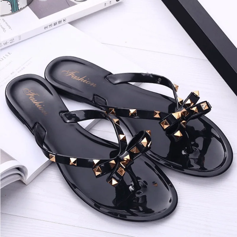 Slippers Women 2022 Woman Sandals Flat Jelly Shoes Bow Flip Flops Stud Beach Shoes Summer Rivets Slippers zapatos mujer 36--41
Slippers Women 2022 Woman Sandals Flat Jelly Shoes Bow Flip Flops Stud Beach Shoes Summer Rivets Slippers zapatos mujer 36--41