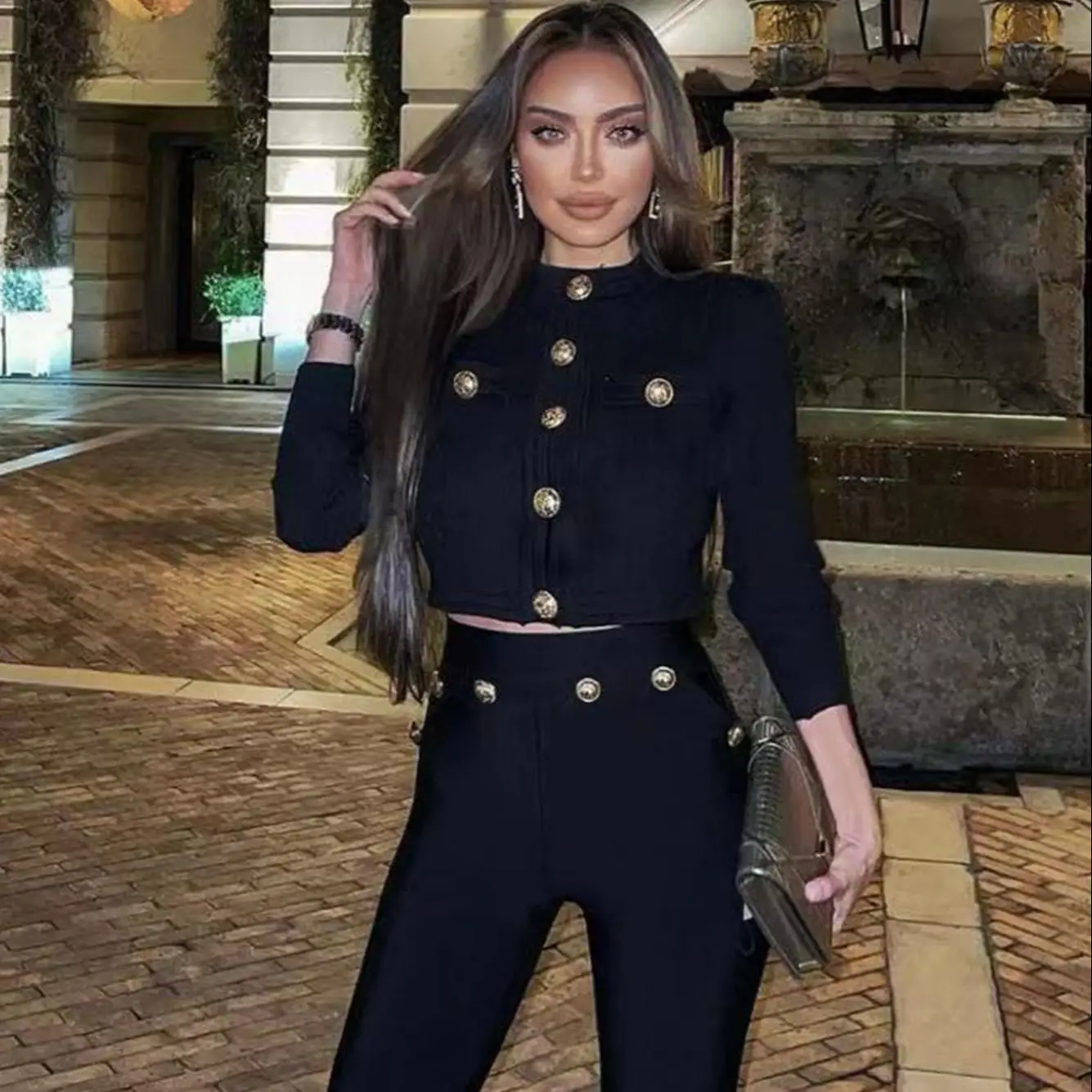 2022 New Summer Casual Women Bandage 2 Two Pieces Sets Sexy Long Sleeve Button Coat & Full Pants Black O Neck Club Party Set
2022 New Summer Casual Women Bandage 2 Two Pieces Sets Sexy Long Sleeve Button Coat & Full Pants Black O Neck Club Party Set