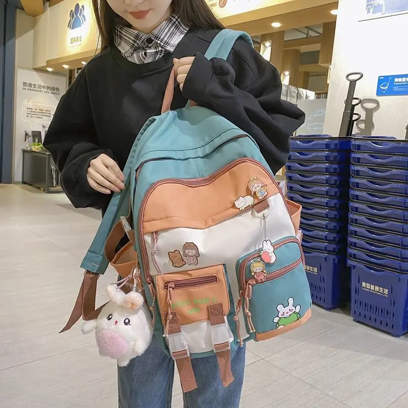 Qyahlybz dropshipping school bag female high school girls primary school students large capacity backpack 2022 school backpacks 
Qyahlybz dropshipping school bag female high school girls primary school students large capacity backpack 2022 school backpacks