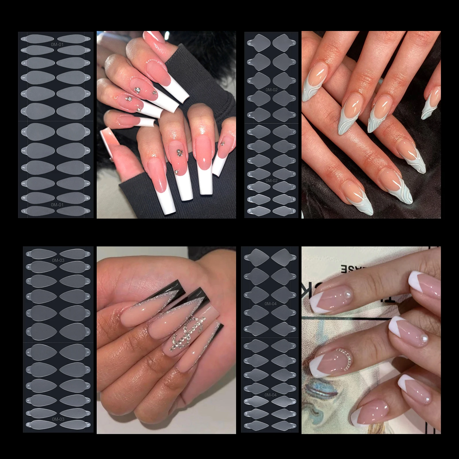 24pcs Acrylic French Manicure Stickers for Duet System Dual Form French Nail Adhesive Pads Gel Extension Quick Building Mould 
24pcs Acrylic French Manicure Stickers for Duet System Dual Form French Nail Adhesive Pads Gel Extension Quick Building Mould