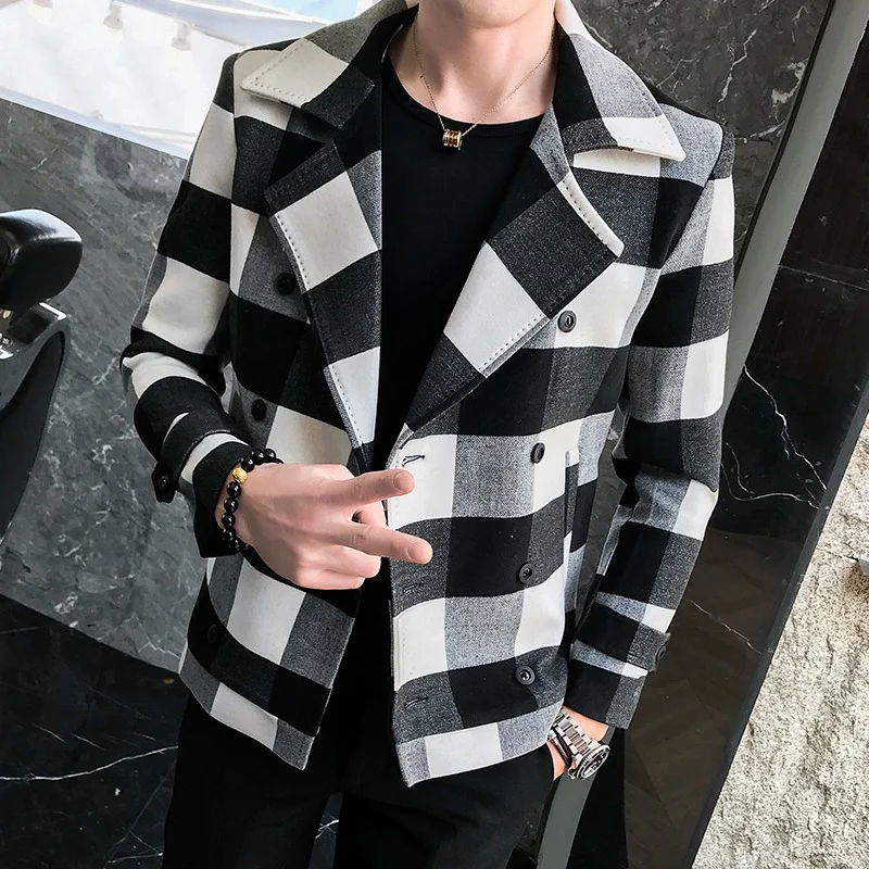 Men Double Breasted Trench Coat 2022 Spring New Thin High Quality Retro Plaid Jacket Slim Short Wool Jacket Fashion Men Clothing
Men Double Breasted Trench Coat 2022 Spring New Thin High Quality Retro Plaid Jacket Slim Short Wool Jacket Fashion Men Clothing