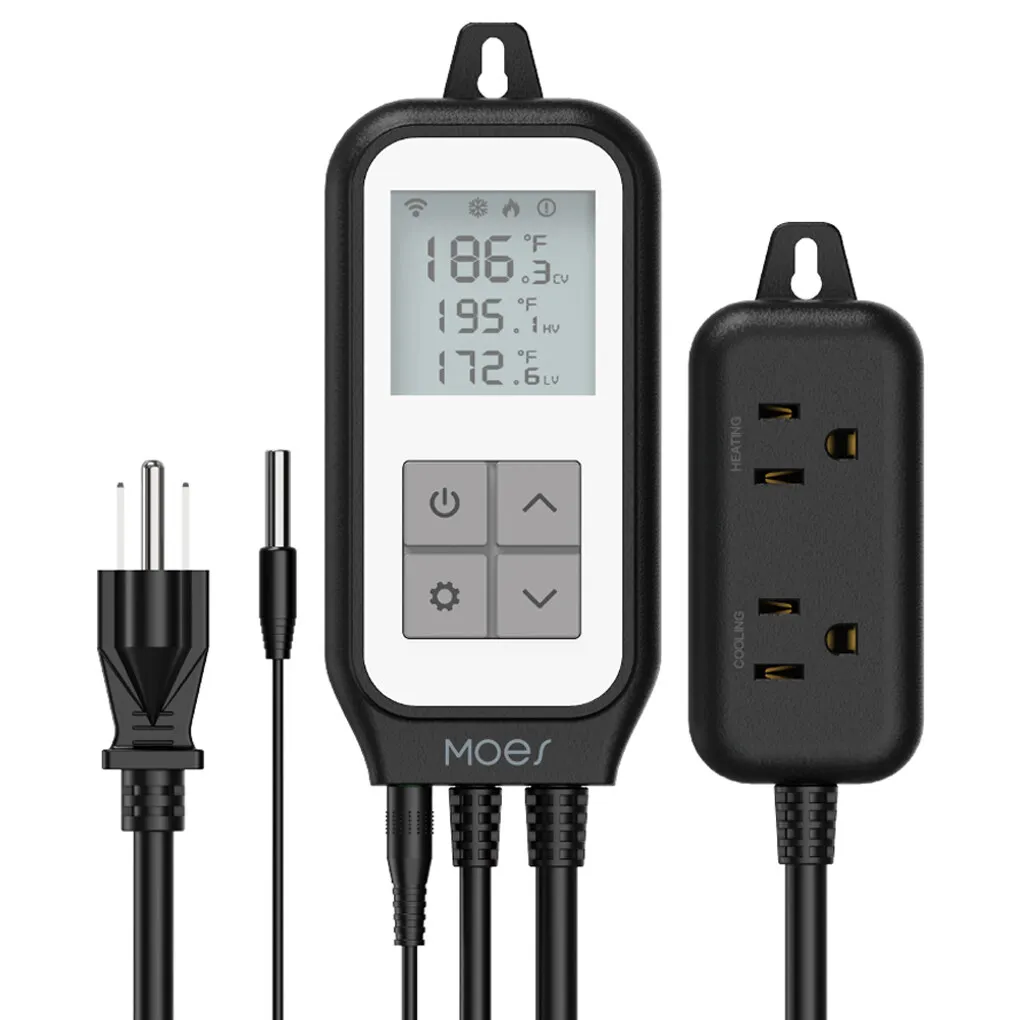 WiFi Thermometer Socket Greenhouse Digital Temperature Controller Power Outlet High Low Temperature Alarm 1200W
WiFi Thermometer Socket Greenhouse Digital Temperature Controller Power Outlet High Low Temperature Alarm 1200W
